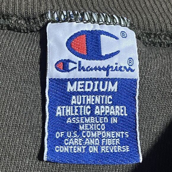 Vtg Champion Sweatshirt Men’s M Crewneck Pullover Spell Out Script Logo Green - Picture 7 of 9